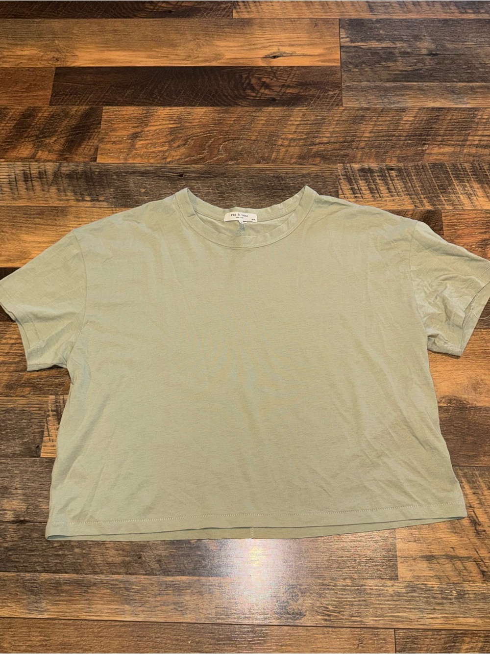 rag & bone Sage Green Cropped Crew Tee